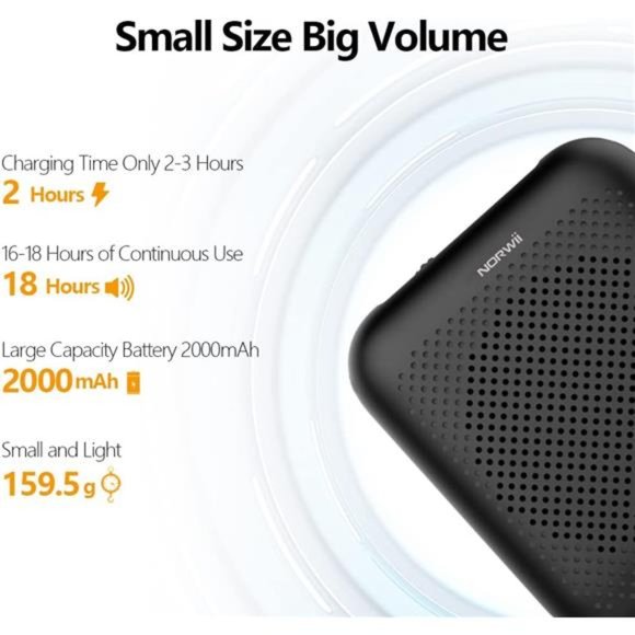 Portable Rechargeable Mini Voice Amplifier with Wired Microphone Headset - Picture 4 of 6